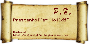 Prettenhoffer Holló névjegykártya